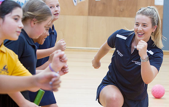 physical education class in action