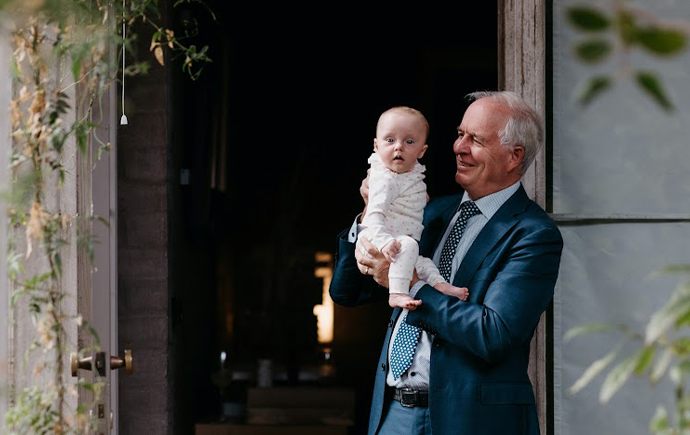 Colin with Goldie at Ellie and Stacy's wedding_March 2022