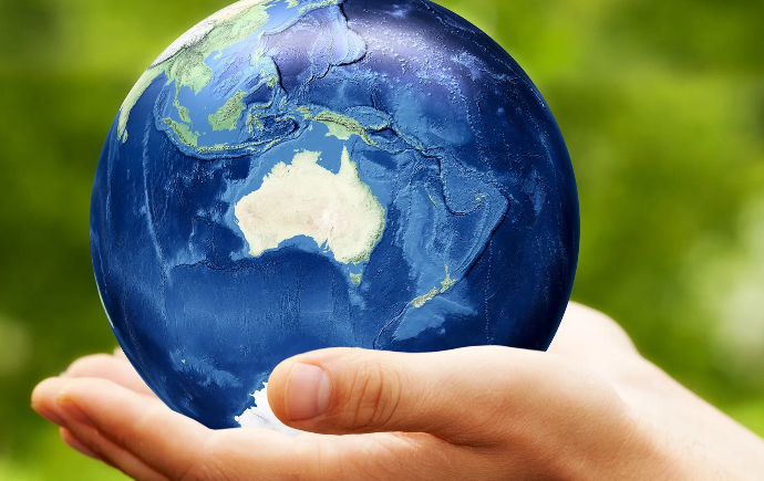 Globe showing Australia