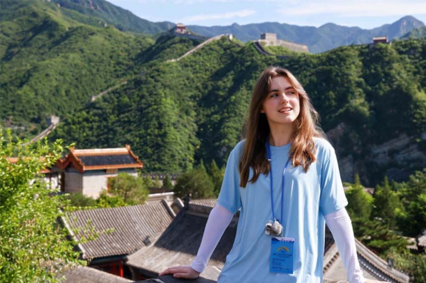 Ava at the Great Wall of China