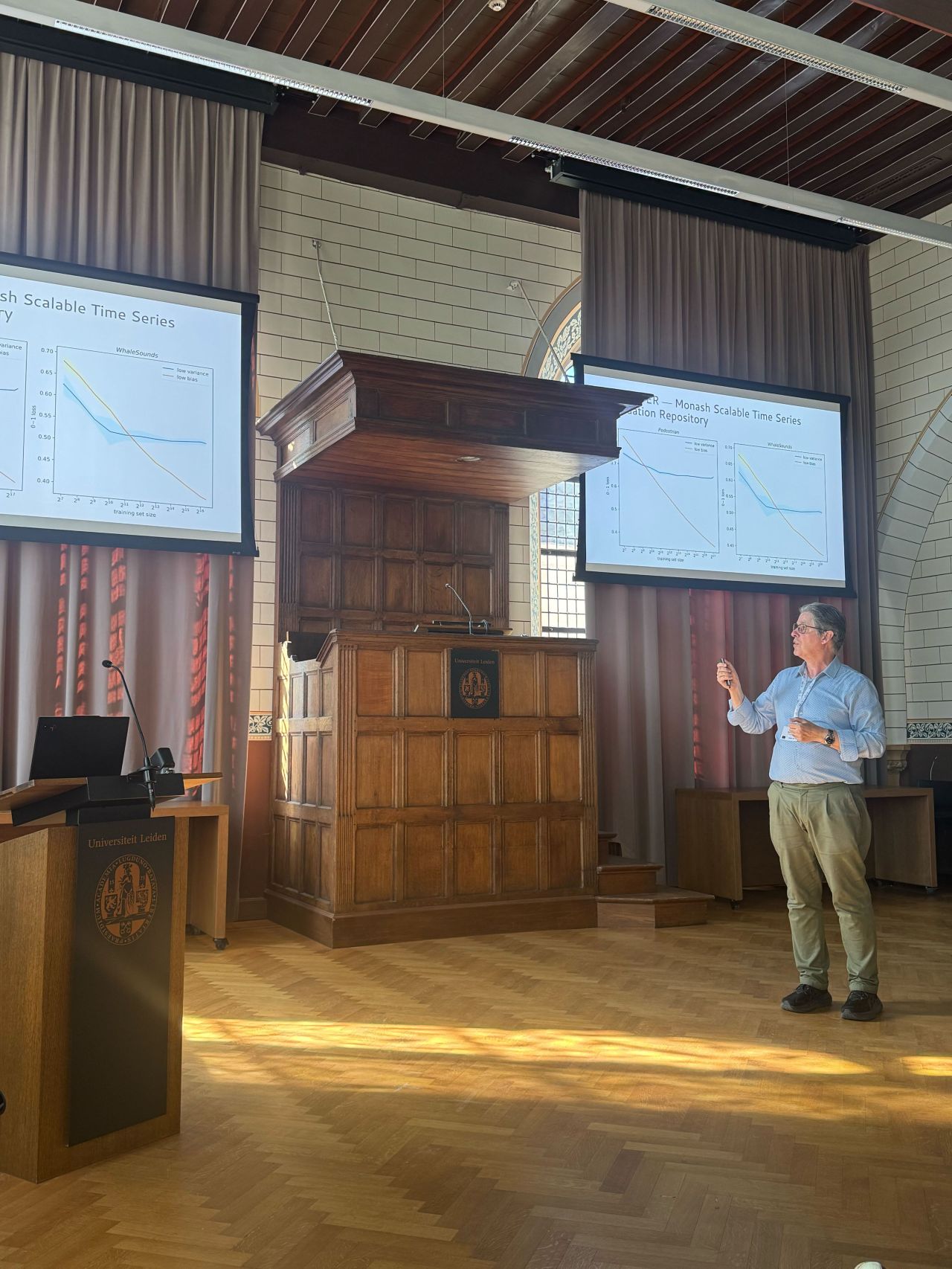 Photo of Geoff Webb presenting at Intelligent Data Analysis (IDA 2026)