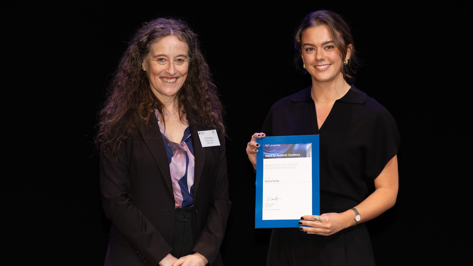 Senior Lecturer Lisa Di Marco and Bianca Jasmine Terlato.