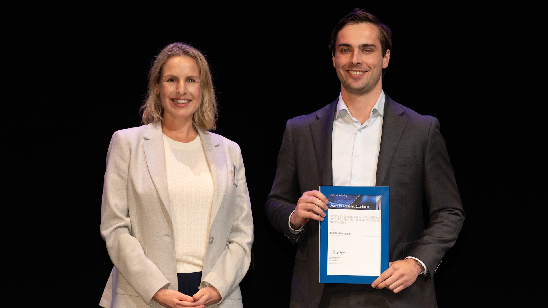 Jennifer Irwin from the Society of Construction Law Australia and Thomas Harry Buchanan.
