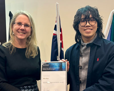 Wa Can with Bachelor of Health Sciences course director Prof Basia Diug Wa Can with Bachelor of Health Sciences course director Prof Basia Diug
