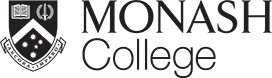 Monash College logo - stacked black and white