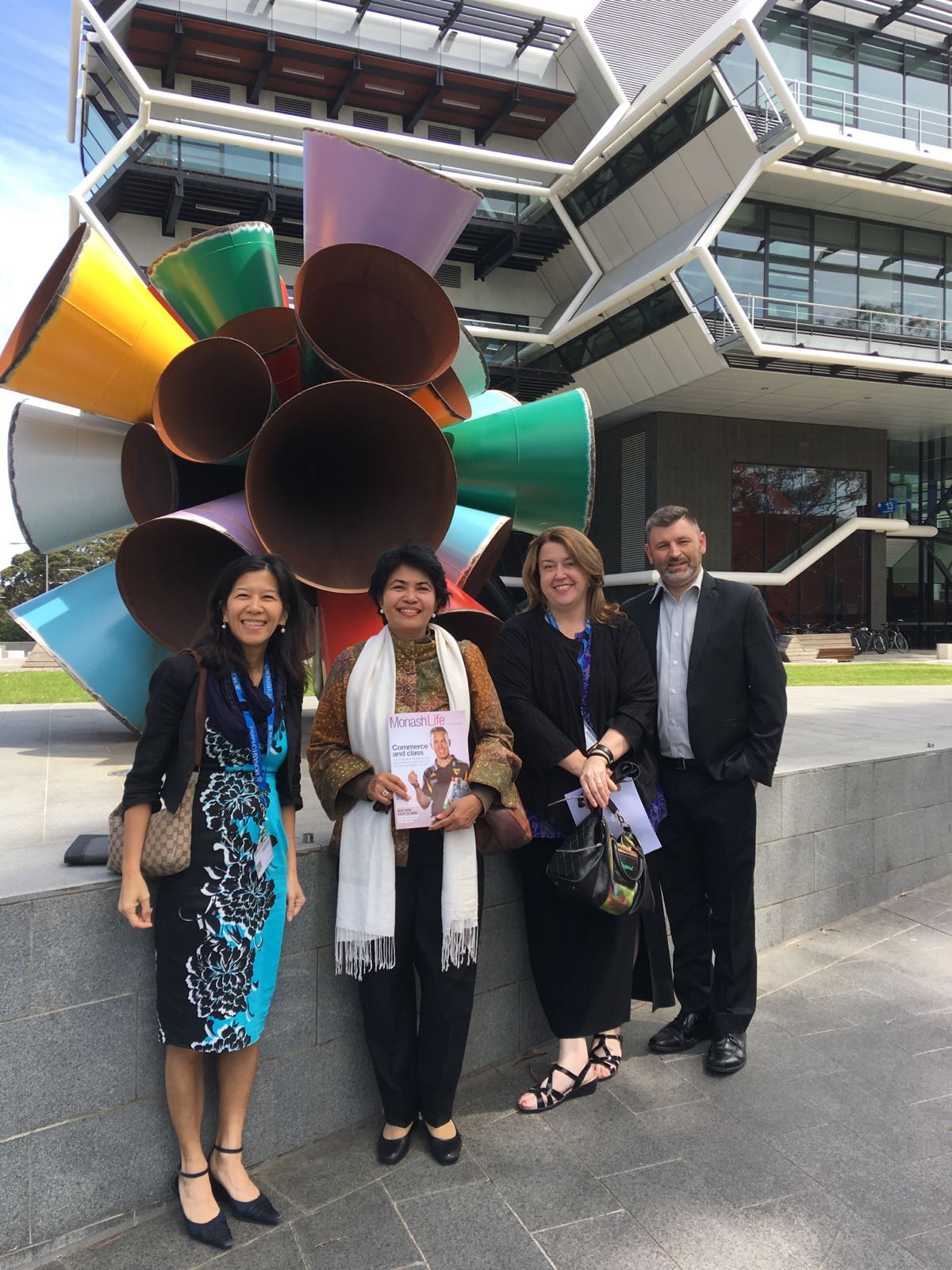 From left to right: Ms Amy Lim (Senior Manager, Faculty of Arts), Professor Dewi Fortuna Anwar, Ms Joanna Donagan (Director, Global Initiatives, Global Engagement), Mr Joe De Pasquale (Senior Manager, Government and Scholarship Engagement, Global Engagement) From left to right: Ms Amy Lim (Senior Manager, Faculty of Arts), Professor Dewi Fortuna Anwar, Ms Joanna Donagan (Director, Global Initiatives, Global Engagement), Mr Joe De Pasquale (Senior Manager, Government and Scholarship Engagement, Global Engagement)
