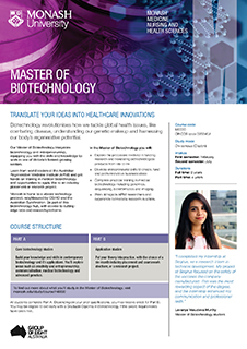 Master of Biotechnology flyer image