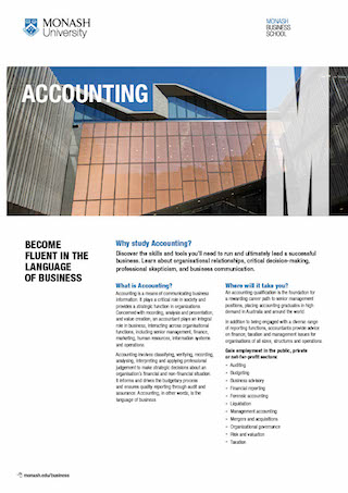 bachelor of accounting course flyer thumbnail