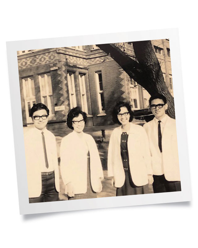 doctors standing in front of medicine building in Malaysia