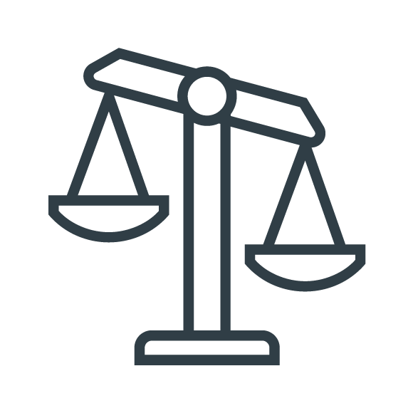 Lineart of scales off balance