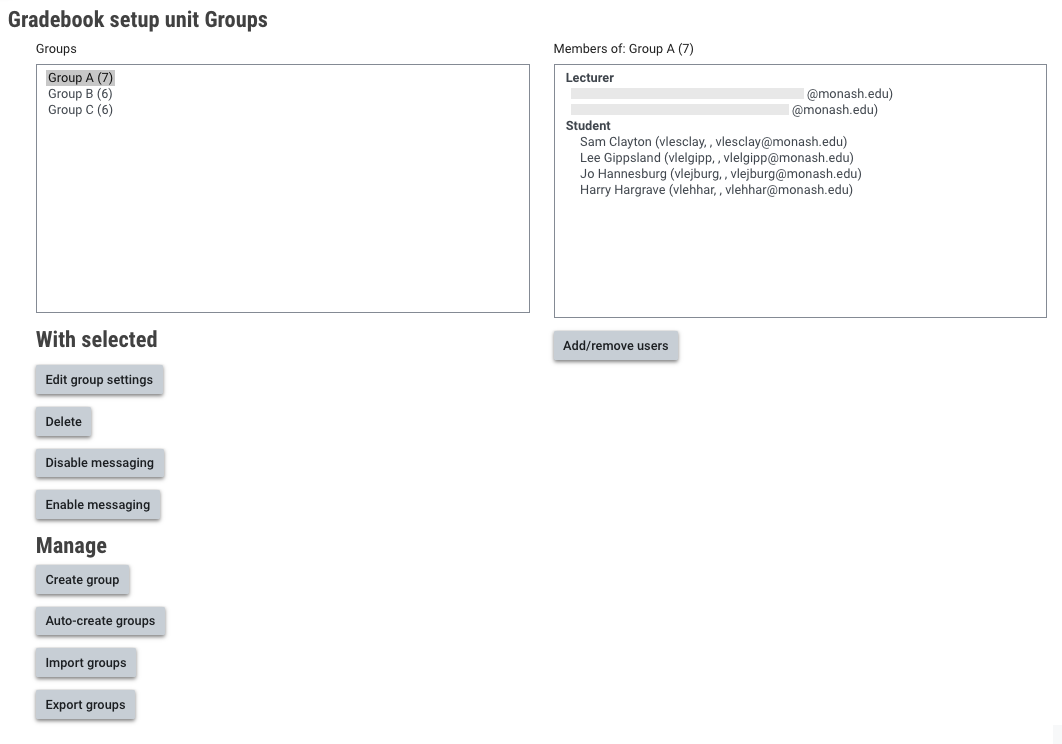 Image of Moodle groups page