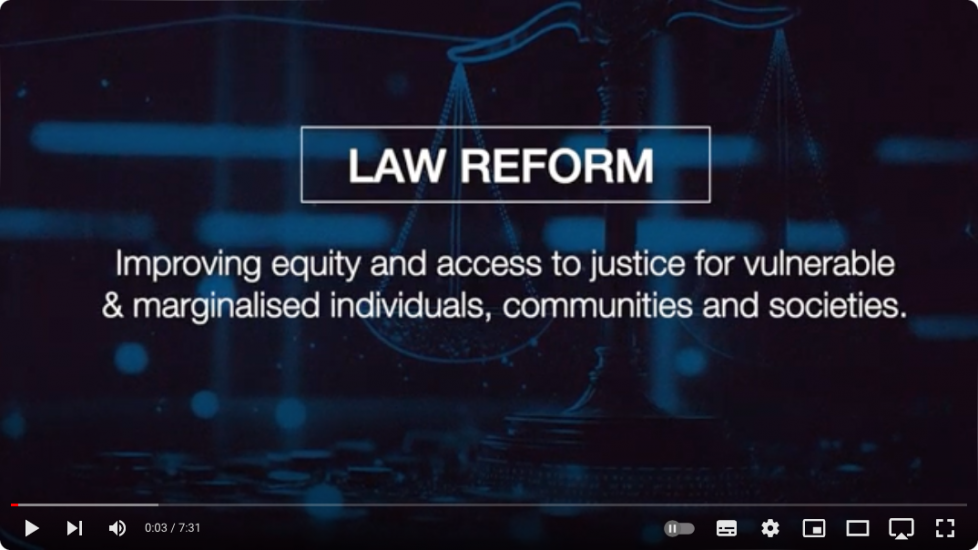 Youtube Screen from Law Reform in the spotlight video