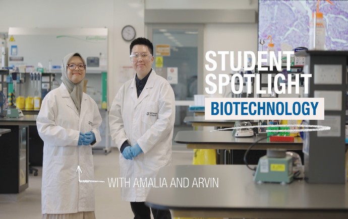 Master of Biotechnology students Arvin and Amalia