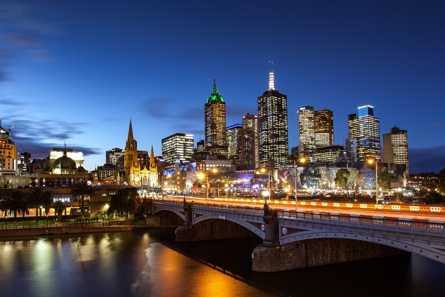 Melbourne cityscape at night