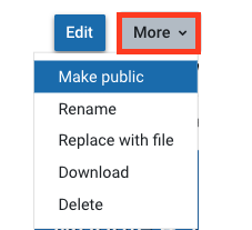 picture of content bank Edit settings, select Make Public