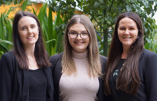 Professor Karla Hutt (Senior Author), with Dr Lauren Alesi and Dr Amy Winship (Co-First authors).