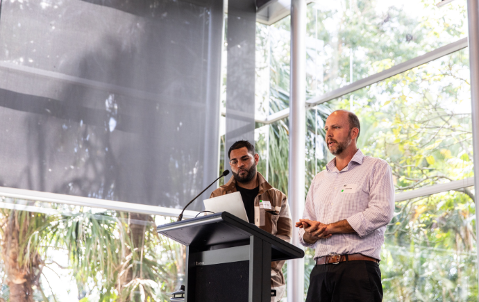 Chris Hippi and Jeremy Hall speaking at Qld Policy Roundtable