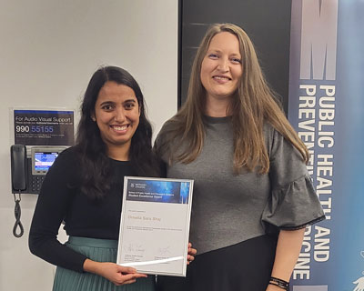 Ornella Sara Shaj with Postgraduate Course Coordinator A/Prof Danijela Gasevic