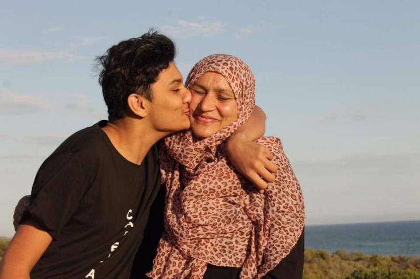 Hasnain and his mother