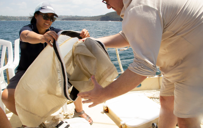 Dr Khay Fong collecting samples
