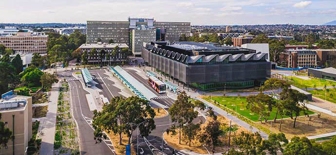 Aerial image of Monash University, Clayton campus