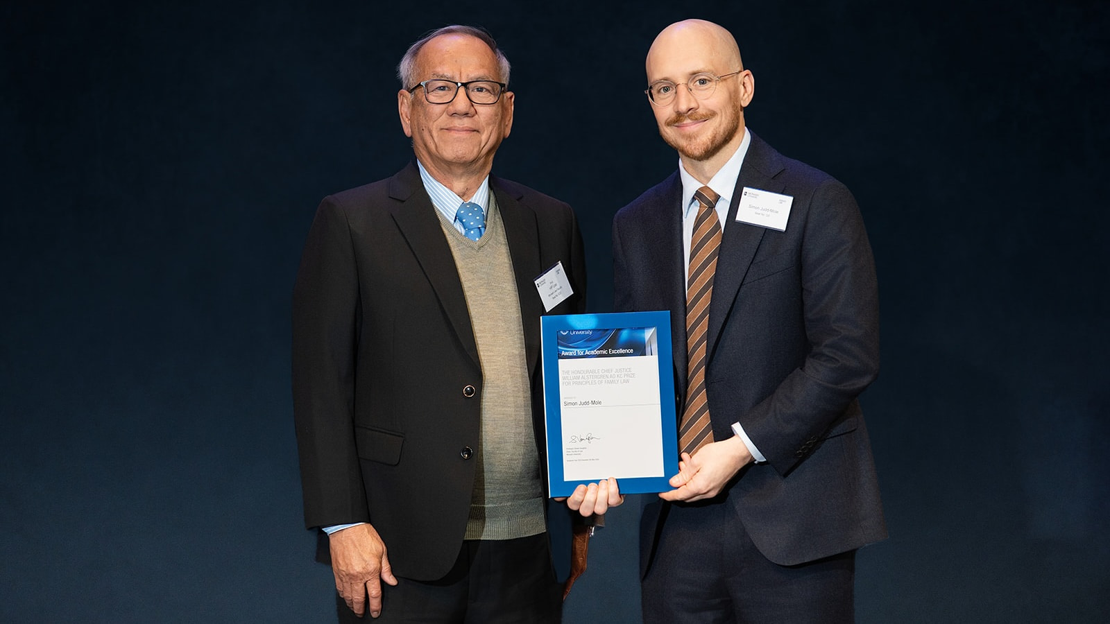 Emeritus Professor HP Lee and Simon Judd-Mole.