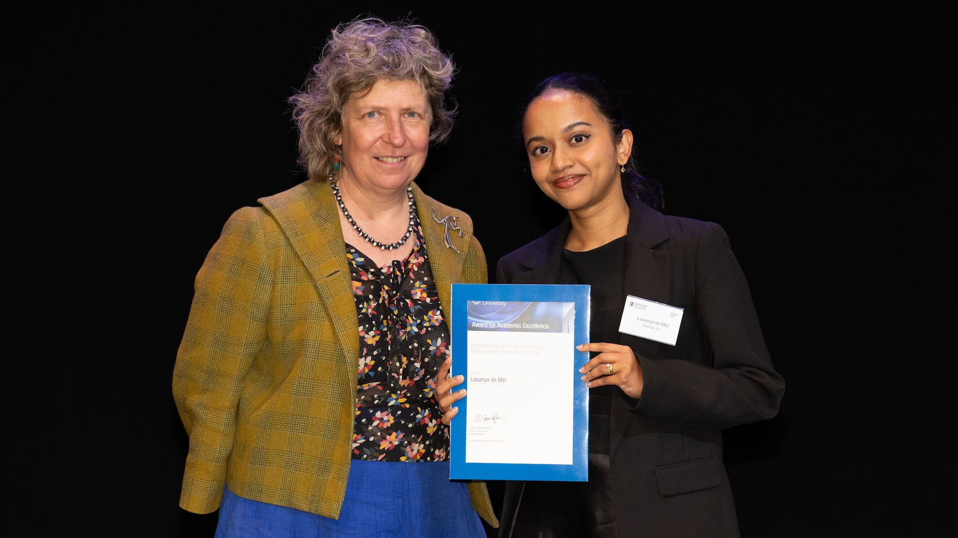Associate Professor Becky Batagol and Lavanya Maureende Mel.