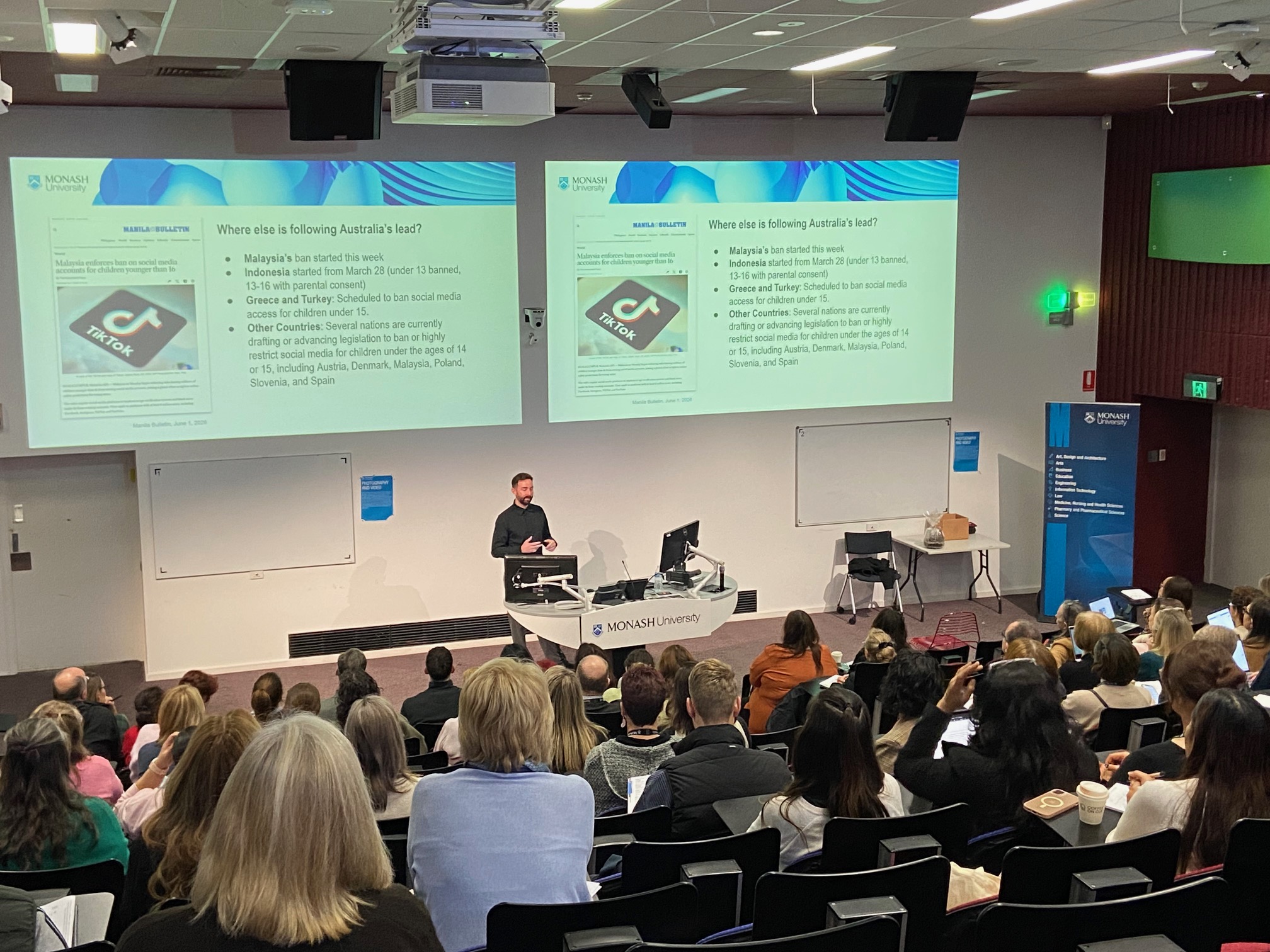 Associate Professor Brady Robards giving keynote address at seminar for career practitioners