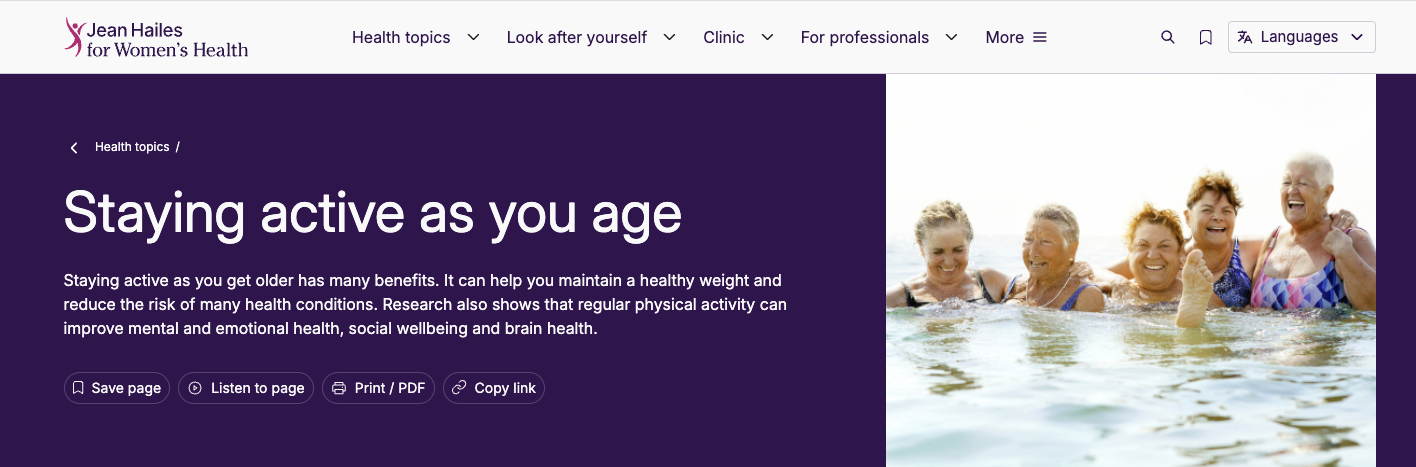 Jean Hailes - Staying active as you age