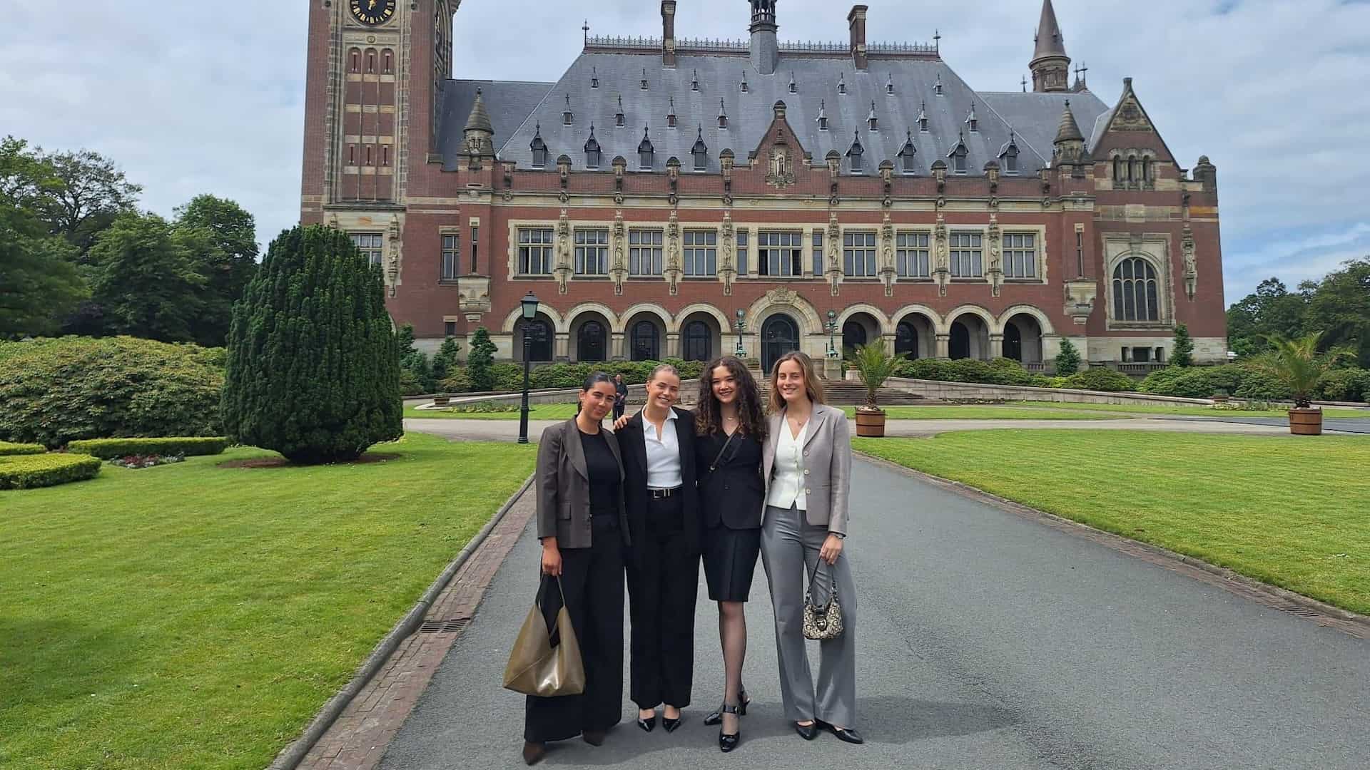 Monash Law team in front of the International Court of Justice (Peace Palace) 