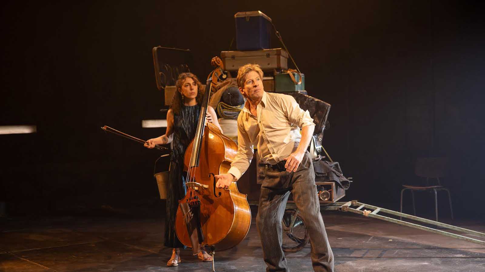 Helen Svoboda performing alongside David Wenham on stage.