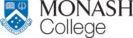 Monash College logo - stacked black and white