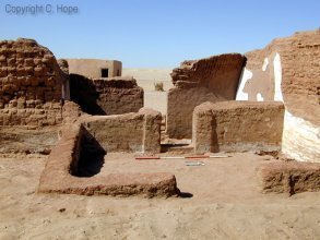 The lower burials situated in pits, looking across Room 2.