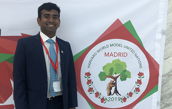 Pravind Easwaran at the Model United Nations in Madrid. Pravind Easwaran at the Model United Nations in Madrid.