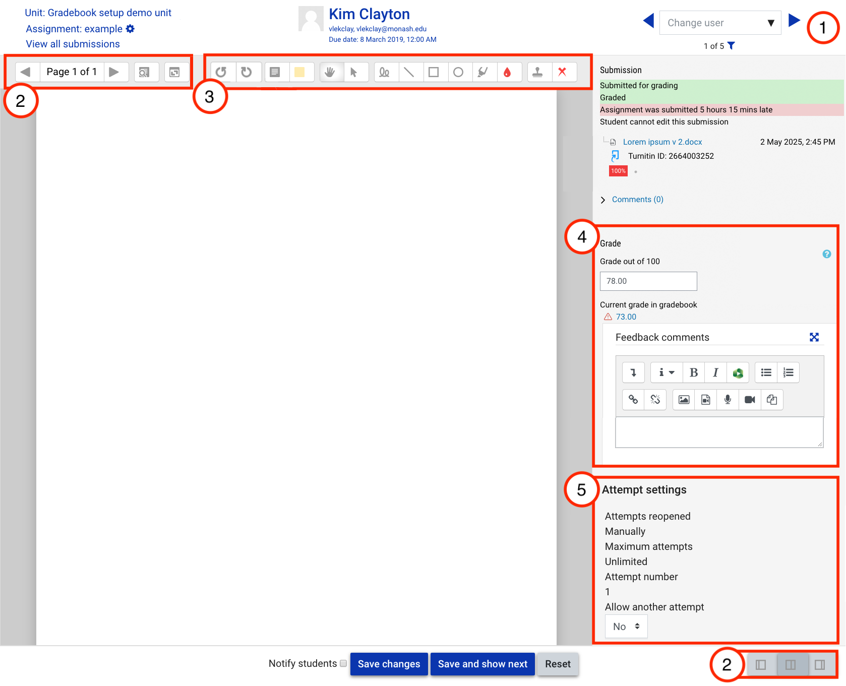 Grader interface guide image