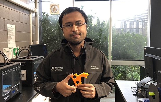 Man holding 3D key