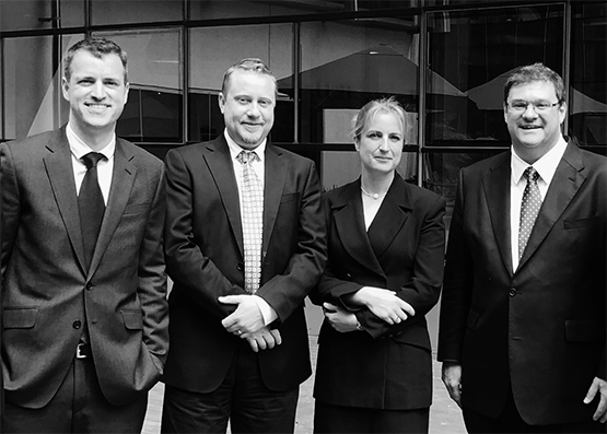 Pictured (L-R): Professor Marcel Nold, Dr Andrew Ellisdon, Associate Professor Claudia Nold, Professor James Whisstock