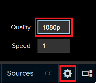 Screenshot of download quality options
