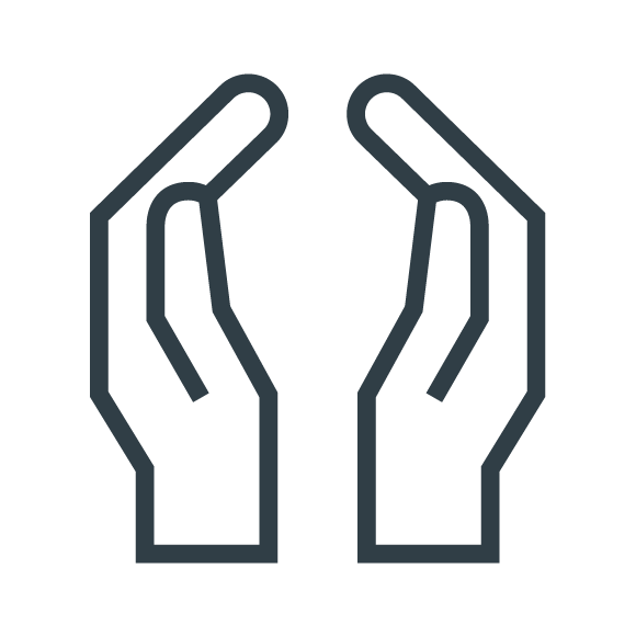 Linart of cupped hands