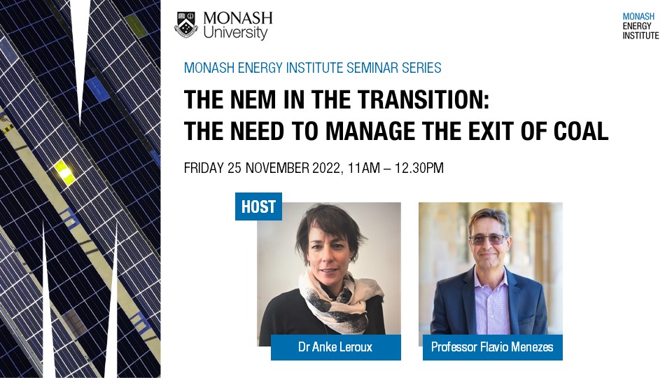 Seminar | The NEM in the transition: the need to manage the exit of coal
