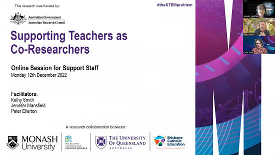 Title slide of presentation - supporting teachers as co-researchers