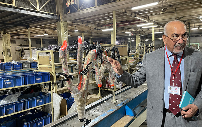 Prof Sohal at Avon Cycles, one of the largest Indian bicycle manufacturing companies, in Ludhiana.