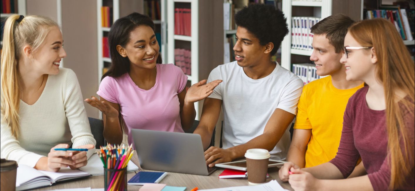 girl sharing her creative ideas with other students