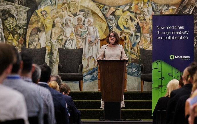 The Hon Ged Kearney MP, Assistant Minister for Health and Aged Care giving an address at the MedChem Australia launch event