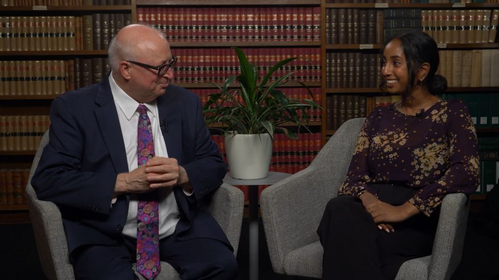 Executive Dean, Faculty of Law, Bryan Horrigan with Thalia Thirunavukarasu