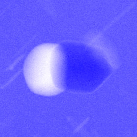 Electron micrograph of a void
