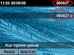 A desk phone screen showing the number ‘880627’ as its extension.