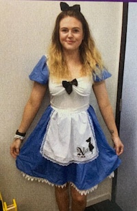Courtney as 'Alice in Wonderland' for Book Week