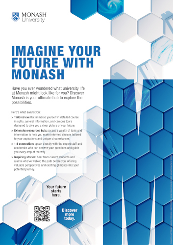Discover Monash - Monash Information Evenings A4 poster