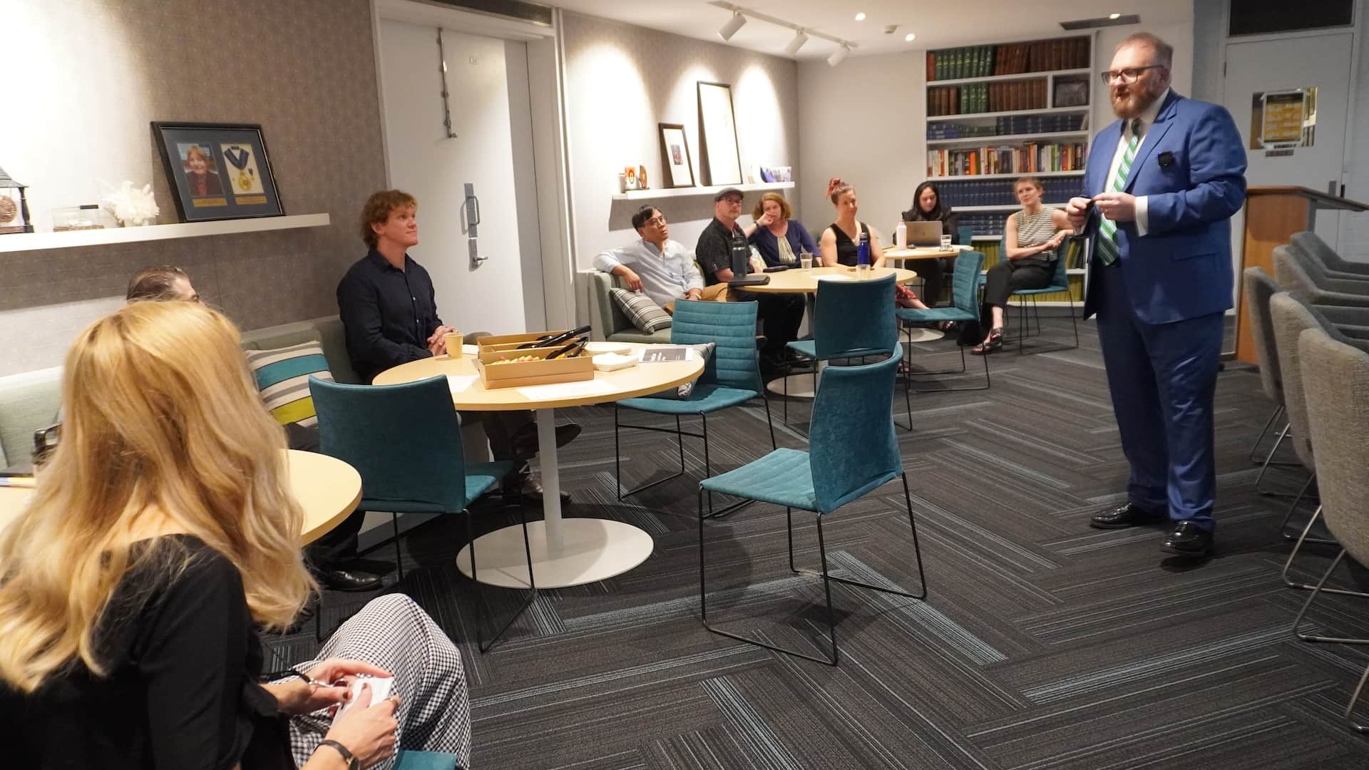 Professor Steven Vaughan addressing new academics in the Faculty of Law